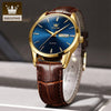 Relógio Masculino Outlier Couro - Dourado interior Azul
