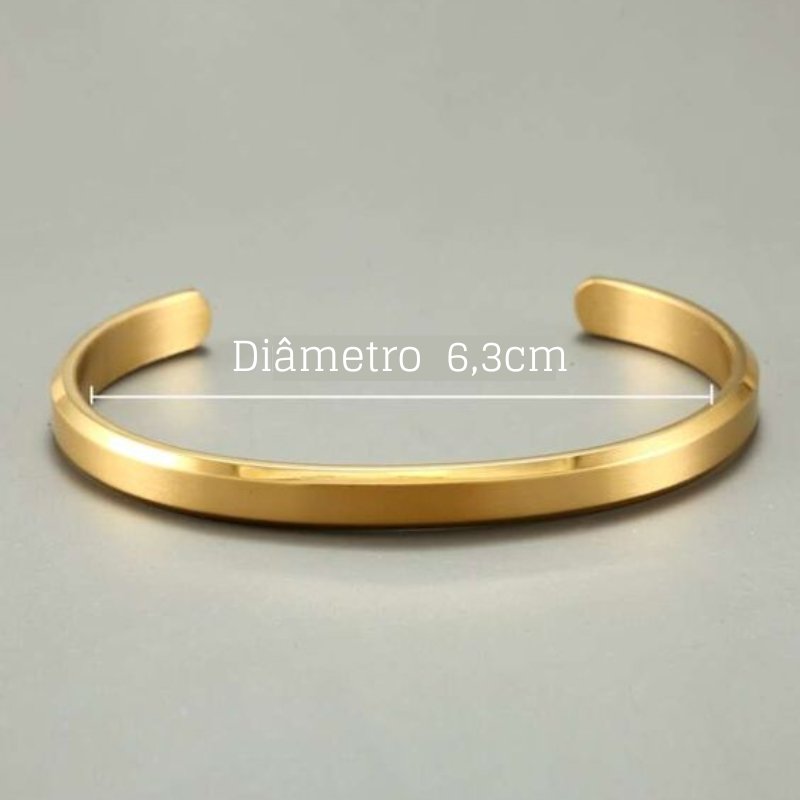 Bracelete Cuff Banhado a Ouro Luxo - Nazike