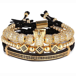 Bracelete Luxo 3 em 1 Coroa Realeza - Nazike