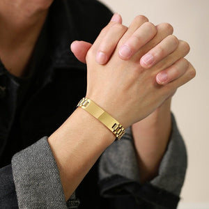 Bracelete Personalizável Luxo Dourado - Nazike
