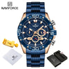 Relógio Executivo Luxo Force - Azul c/ dourado