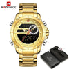 Relógio Masculino Luxo Executivo - Dourado black